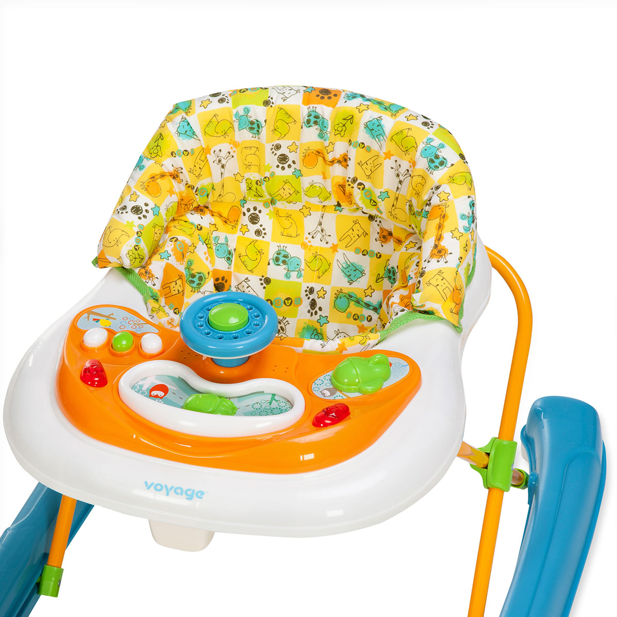 Encontraproduto.com.br - Andador para Bebês Voyage Branco e Azul Buggy BG1401