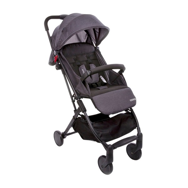 Encontraproduto.com.br - Carrinho de Bebê Passeio Cosco 4 Rodas 2 Posições Suporta Crianças de Até 15Kg Pocket Clever IMP91381 Preto