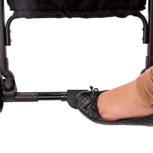 Encontraproduto.com.br - Carrinho de Bebê Passeio Cosco 4 Rodas 2 Posições Suporta Crianças de Até 15Kg Pocket Clever IMP91381 Preto