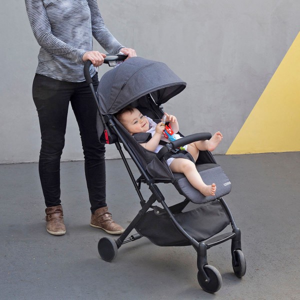 Encontraproduto.com.br - Carrinho de Bebê Passeio Cosco 4 Rodas 2 Posições Suporta Crianças de Até 15Kg Pocket Clever IMP91381 Preto
