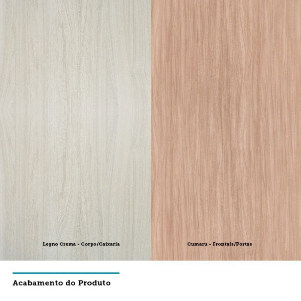 Encontraproduto.com.br - Armário Basculante Misto 120cm 1 Porta Fechada 1 Porta Com Vidro Bronze Luci Legno Crema Com Cumaru