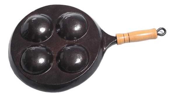 Encontraproduto.com.br - Frigideira 4 Ovos Antiaderente Redonda Em Alumínio Fundido