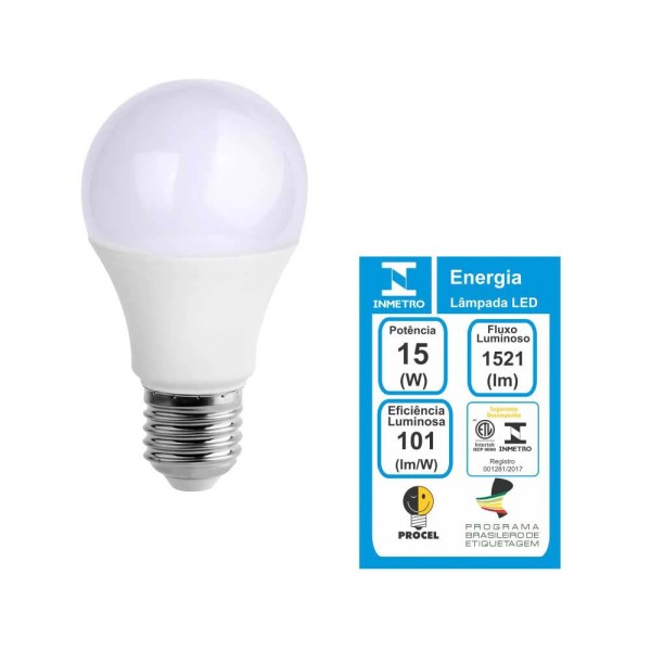 Encontraproduto.com.br - Lâmpada LED A60 15W 6000K 127/220V branca Ecoforce