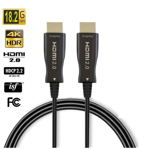 Encontraproduto.com.br - Cabo Fibra Óptica Ativa (AOC) Hdmi 2.0 4K 60Hz / 18Gbps de Alta Velocidade (5 Metros)
