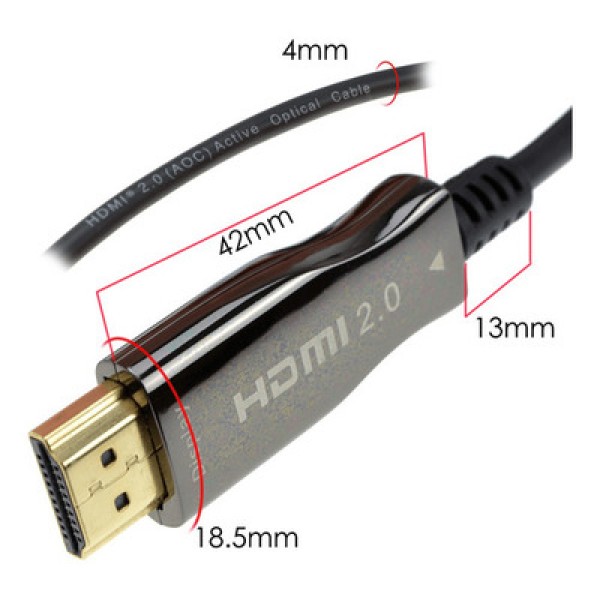 Encontraproduto.com.br - Cabo Fibra Óptica Ativa (AOC) Hdmi 2.0 4K 60Hz / 18Gbps de Alta Velocidade (5 Metros)