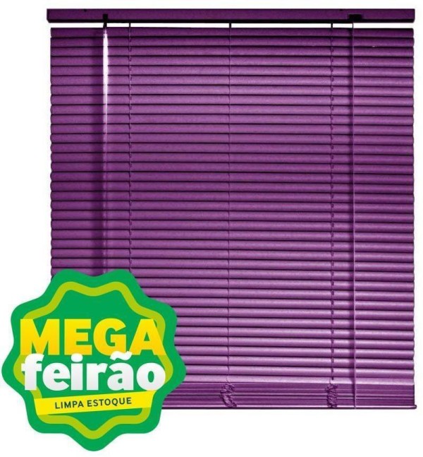 Encontraproduto.com.br - Persiana Horizontal de PVC Top Flex Violeta 25mm 120x140