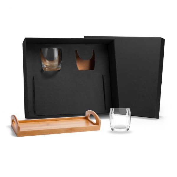 Kit Whisky C/ Bandeja E Copos - 3 Pçs Welf