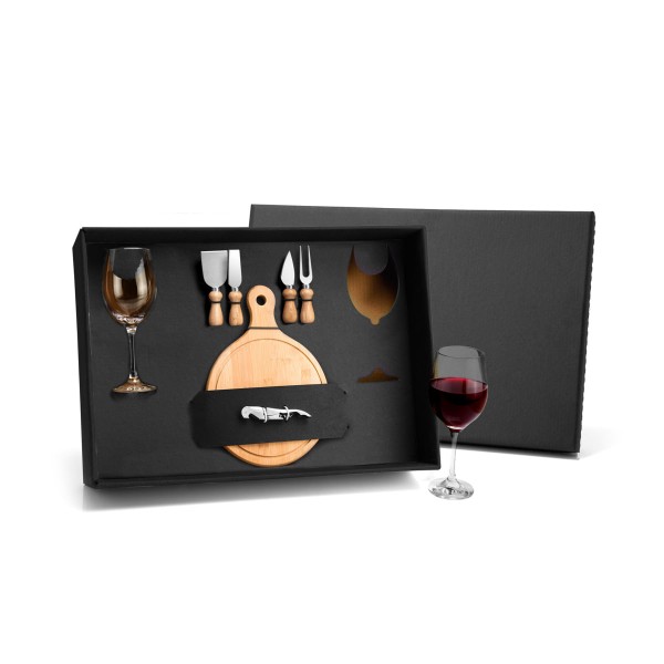 Encontraproduto.com.br - Kit para Queijo e Vinho - 8 Peças
