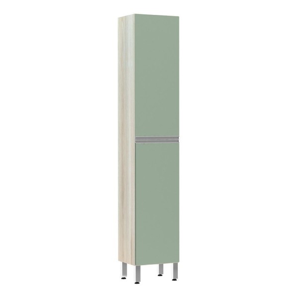 Paneleiro 40 Cm Raso 2 Portas Lis Legno Crema Com Verde Jade