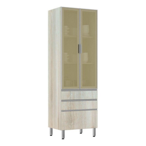 Encontraproduto.com.br - Paneleiro 70Cm Nicho Microondas E 1 Nicho Lis Legno Crema