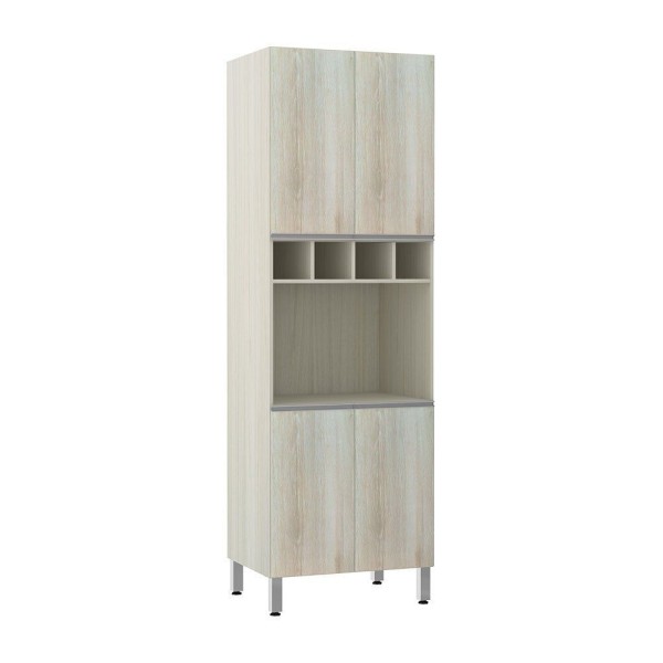 Paneleiro 70Cm Nicho Microondas E 1 Nicho Lis Legno Crema