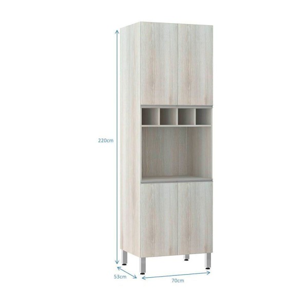 Encontraproduto.com.br - Paneleiro 70Cm Nicho Microondas E 1 Nicho Lis Legno Crema