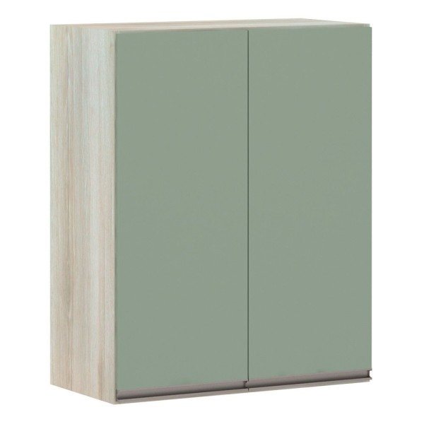 Armário Para Cozinha 60cm 2 Portas Legno Crema C/Verde