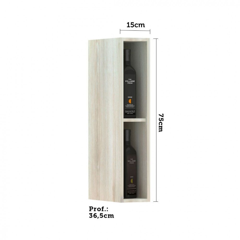 Encontraproduto.com.br - Armário Para Cozinha 15cm 1 Porta Legno Crema C/Branco