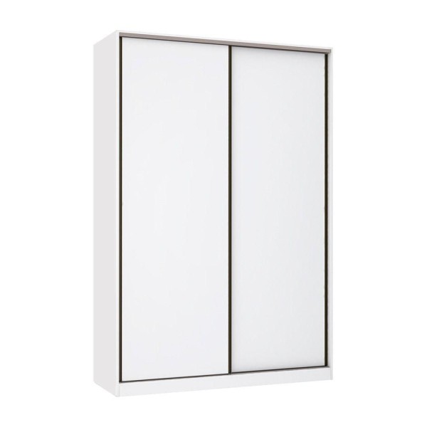 Encontraproduto.com.br - Guarda Roupa 2 Portas De Correr 159cm Branco Com Branco Mat