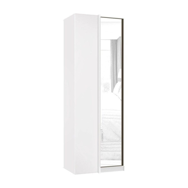 Encontraproduto.com.br - Guarda Roupa Modulado Canto 1 Porta 80cm Branco Com Espelho