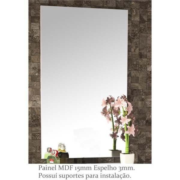 Encontraproduto.com.br - Espelho Para Banheiro Com Painel Delta 60x100cm Branco