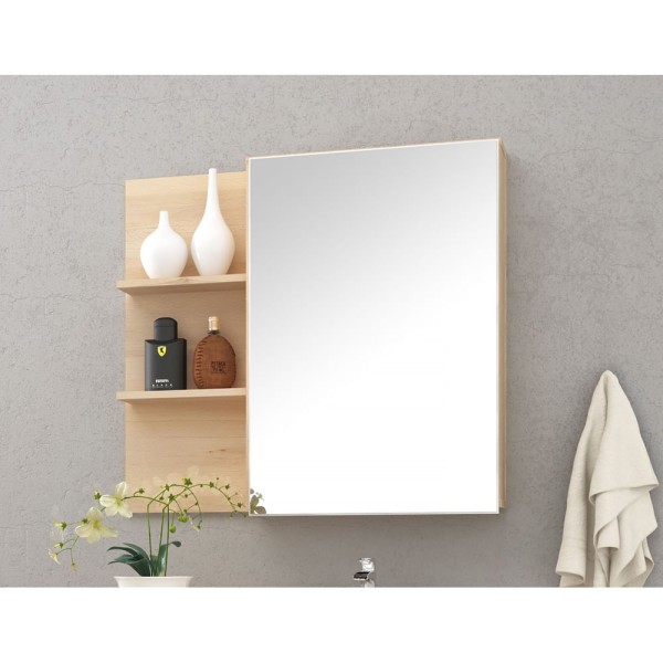 Encontraproduto.com.br - Armário Com Espelho Jazz 80X73,5Cm Faia Com Branco
