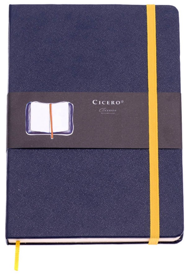 Encontraproduto.com.br - Caderneta Clássica 14x21 - Azul Marinho Pautada