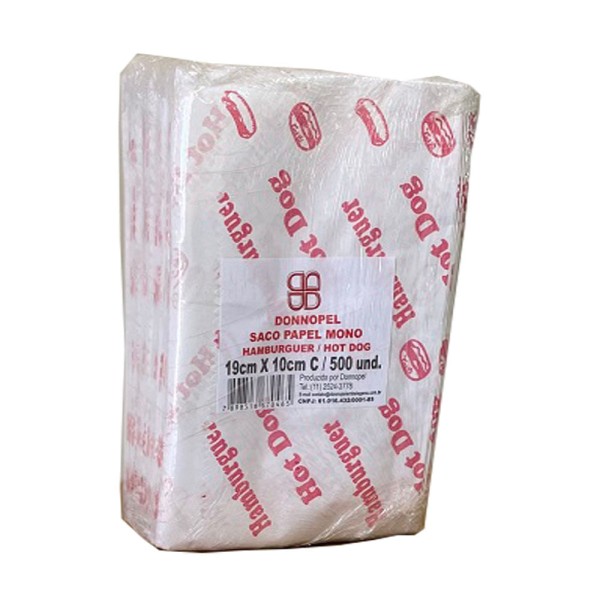Saco de papel Hambúrguer e Hot Dog Donnopel