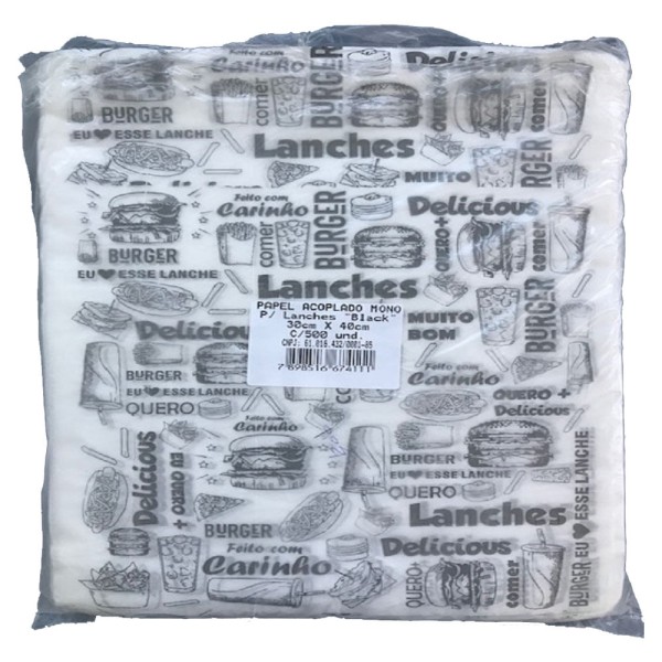 Encontraproduto.com.br - Papel Acoplado Mono 30x40 com 500 Unidades Lanches