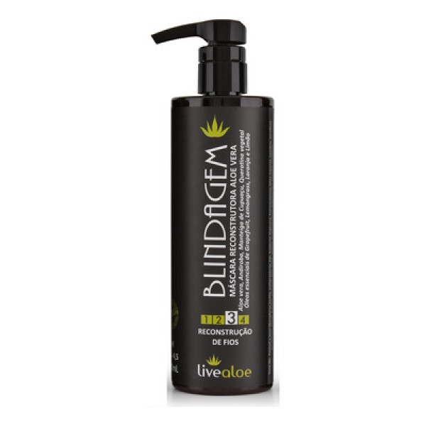Máscara Reconstrutora Blindagem (Aloe Vera, Andiroba, Manteiga de Cupuaçu, Queratina Vegetal) 480ml - LiveAloe