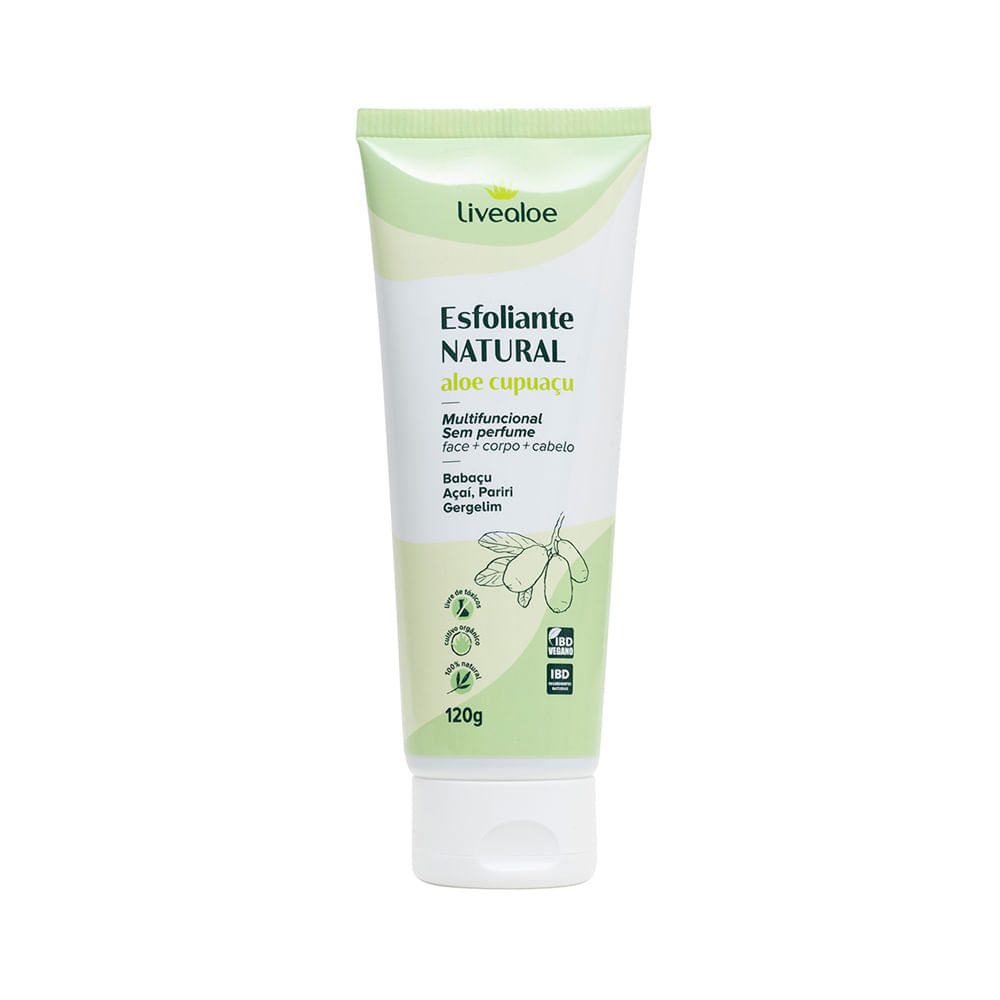 Esfoliante Natural Aloe Cupuaçu (Açaí, Pariri, Folha Santa, Babaçu e Gergelim) 120ml - LiveAloe