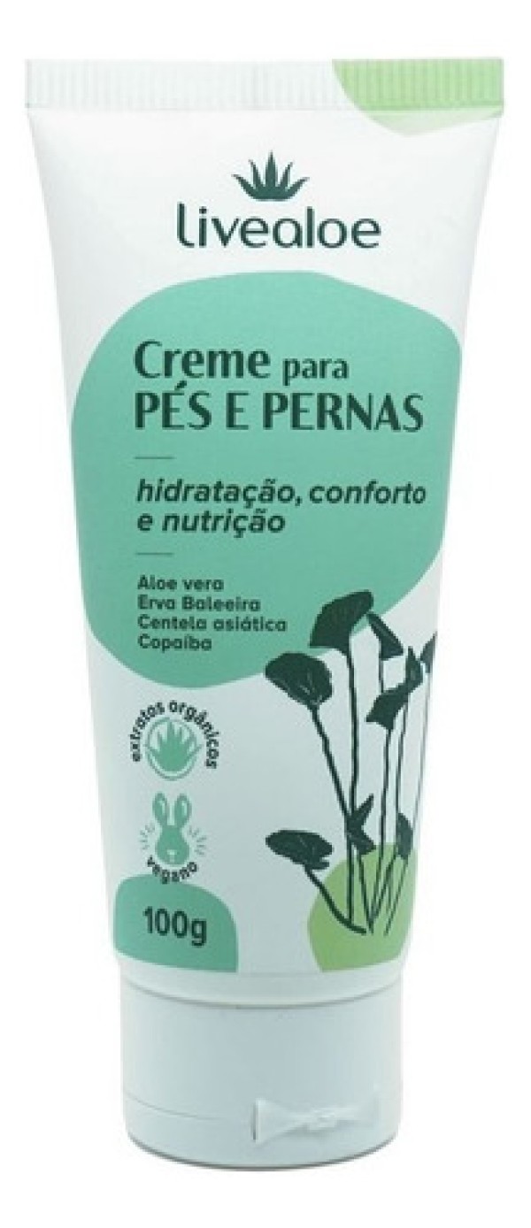 Creme Para Pés E Pernas Natural - Livealoe