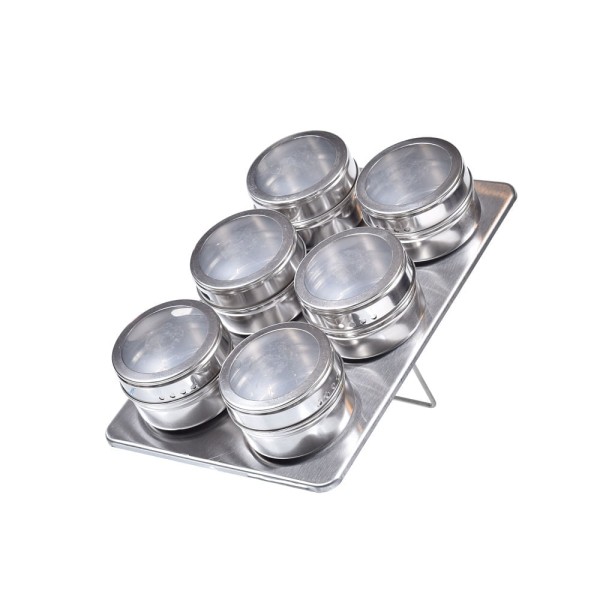 Encontraproduto.com.br - Porta Condimentos 6 Peças em Inox 90ml Mimo Style Prata