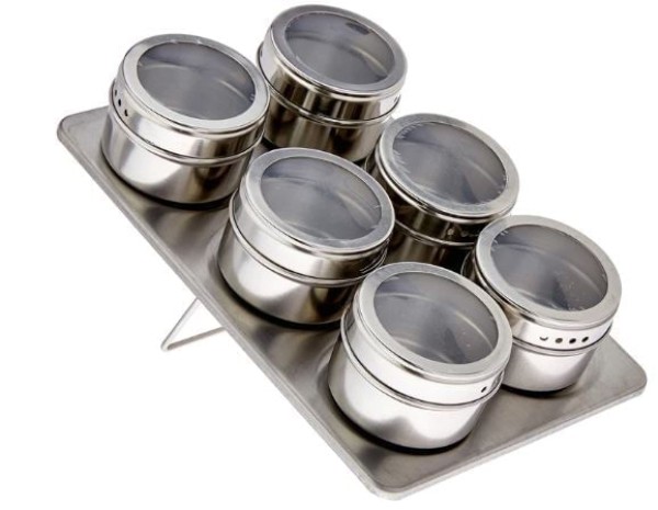 Encontraproduto.com.br - Porta Condimentos 6 Peças em Inox 90ml Mimo Style Prata
