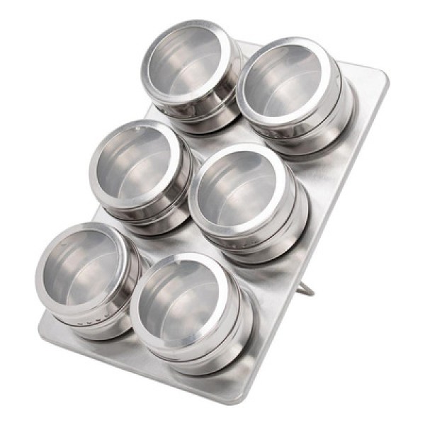 Encontraproduto.com.br - Porta Condimentos 6 Peças em Inox 90ml Mimo Style Prata