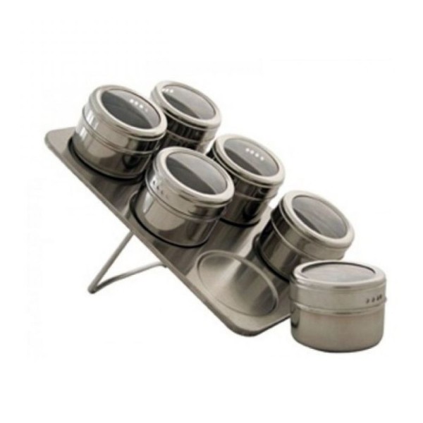 Encontraproduto.com.br - Porta Condimentos 6 Peças em Inox 90ml Mimo Style Prata