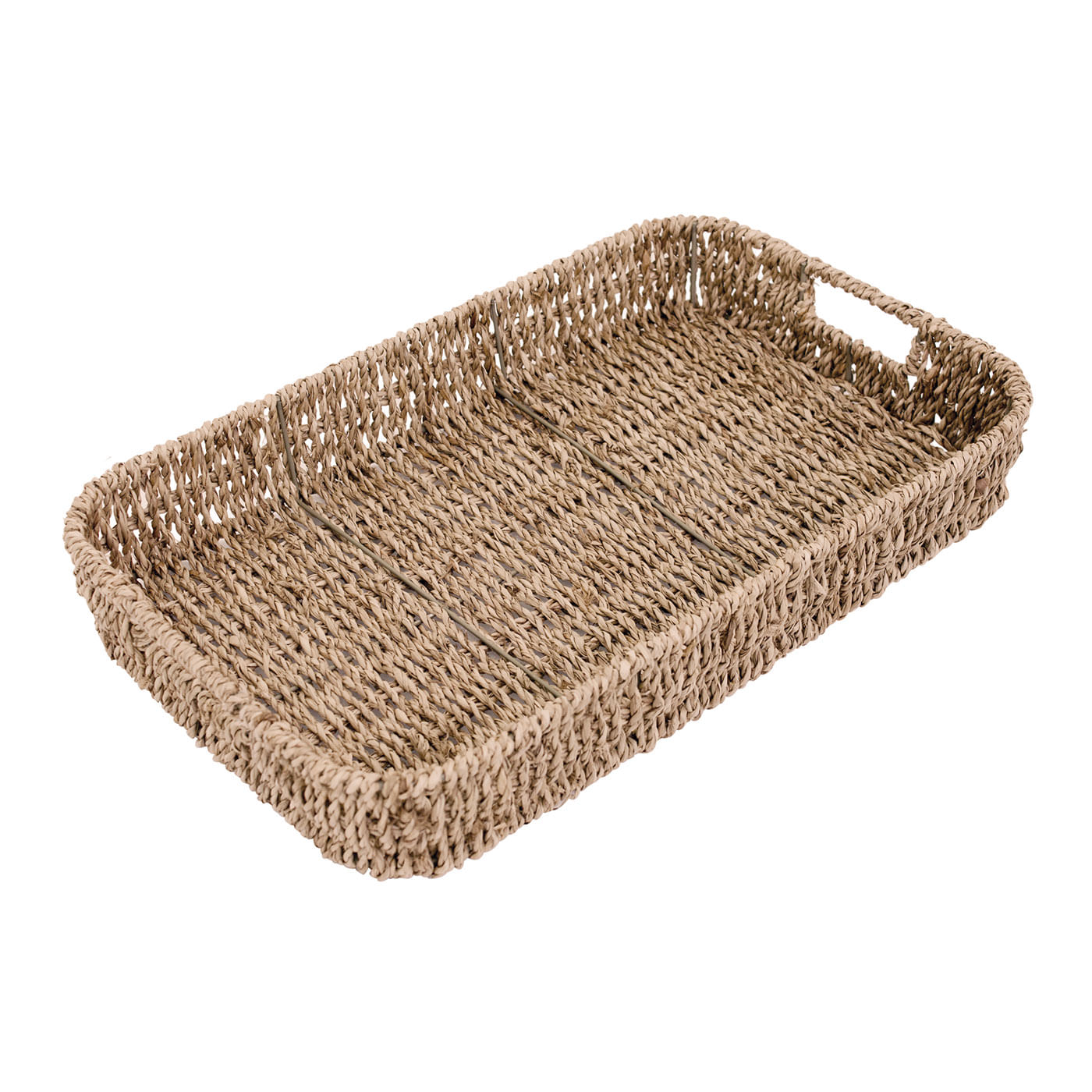 Encontraproduto.com.br - Bandeja Retangular Natural Rattan Grande 40 cm - Mimo Style - YK1501