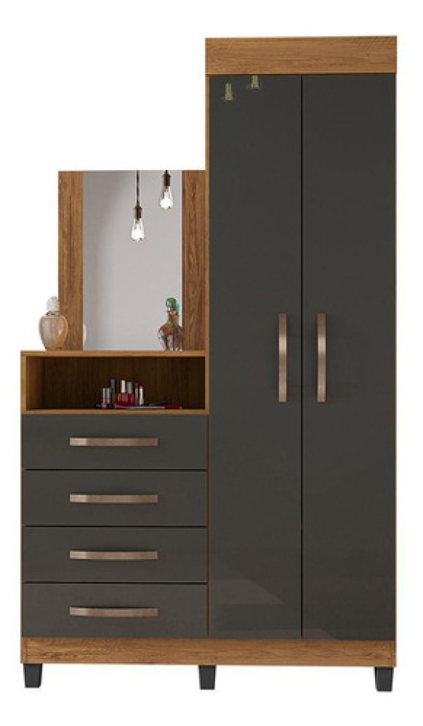 Encontraproduto.com.br - Guarda Roupa Com Cômoda Lion 2 Portas E 3 Gavetas
