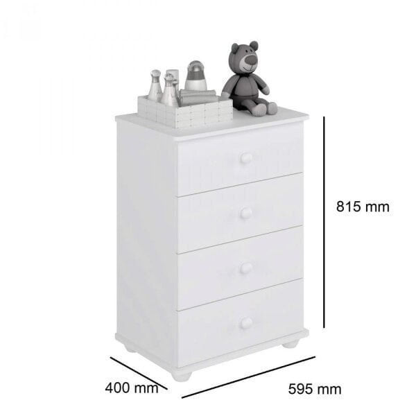 Encontraproduto.com.br - Cômoda de Bebê 4 Gavetas 2031 Baby Móveis Percasa Branco