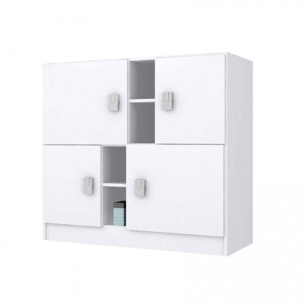 Encontraproduto.com.br - Cômoda de Bebê 4 Portas Móveis Percasa Branco