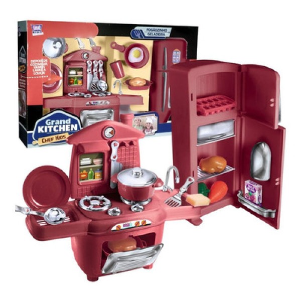 Encontraproduto.com.br - Kit Cozinha Infantil Grand Kitchen Premium Chef Kids - Zucatoys -  UNICA