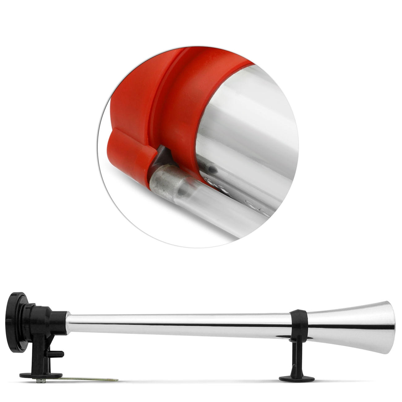 Encontraproduto.com.br - Buzina a Ar Marítima Universal Veículos 12V com Compressor Corneta Cromada Vetor VT301C