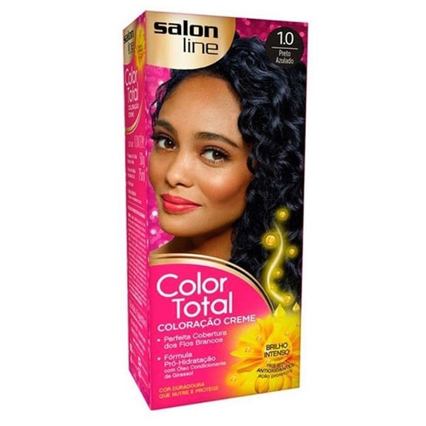 Encontraproduto.com.br - Tintura Salon Line Color Total 1.0 Preto Azulado (Emb. contém 1un.)