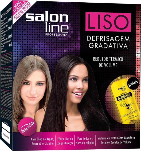 Kit Salon Line Escova Progressiva Liso Defrisagem Gradativa