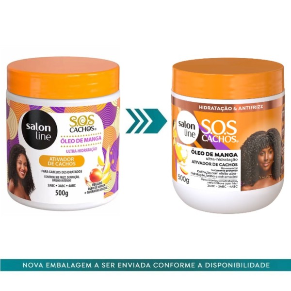 Encontraproduto.com.br - Ativador De Cachos Umidificador Salon Line Sos Cachos Óleo De Manga 500g