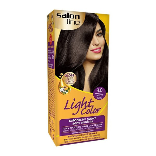Encontraproduto.com.br - Tintura Salon Line Light Color Profissional 3.0 Castanho Escuro - Salon Line Light Color