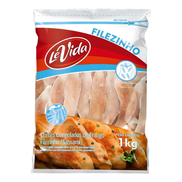 Encontraproduto.com.br - Filezinho de Peito de Frango Levida Iqf Almofa 1Kg