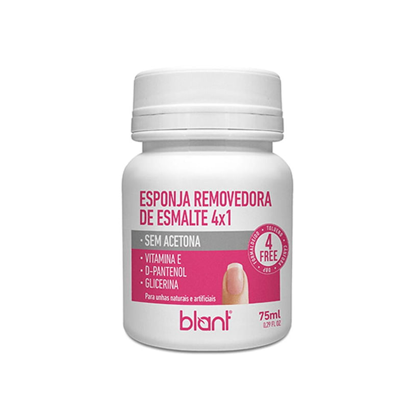 Encontraproduto.com.br - Esponja Removedor De Esmalte 75ml 4x1 Sem Acetona - Blant