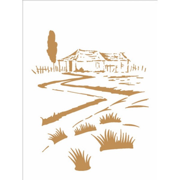 Encontraproduto.com.br - Stencil de Acetato para Pintura OPA Simples 15 x 20 cm – 2931 Country Brasil – Casa II