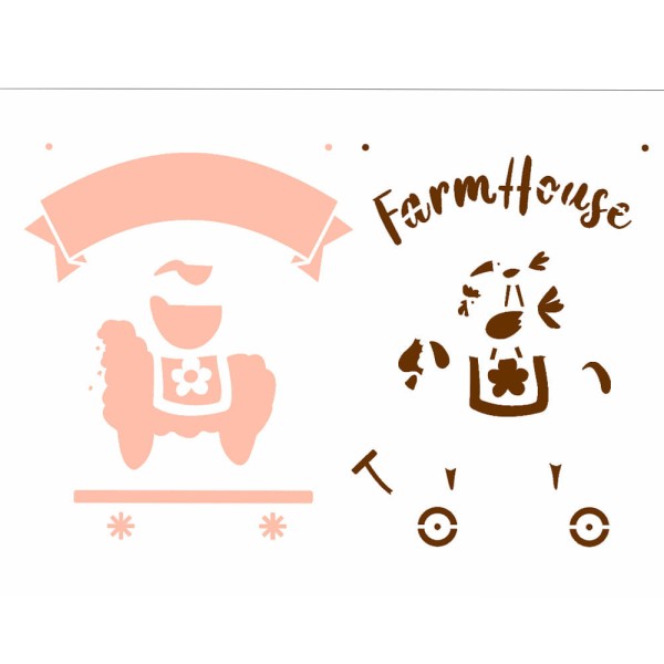 Encontraproduto.com.br - Stencil de Acetato para Pintura OPA Simples 15 x 20 cm – 2935 Farmhouse Bichos