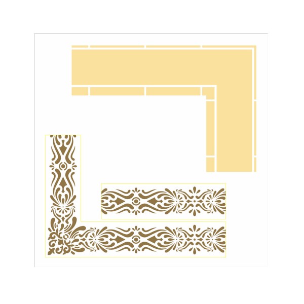 Encontraproduto.com.br - Stencil de Acetato para Pintura OPA Simples 30,5 x 30,5 cm – 2988 Moldura Cantoneira I