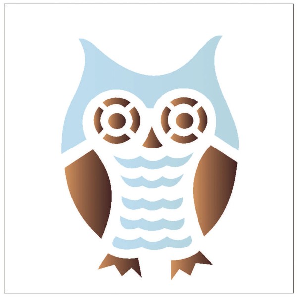 Encontraproduto.com.br - Stencil de Plástico para Pintura OPA 10 x 10 cm - 1308 Coruja