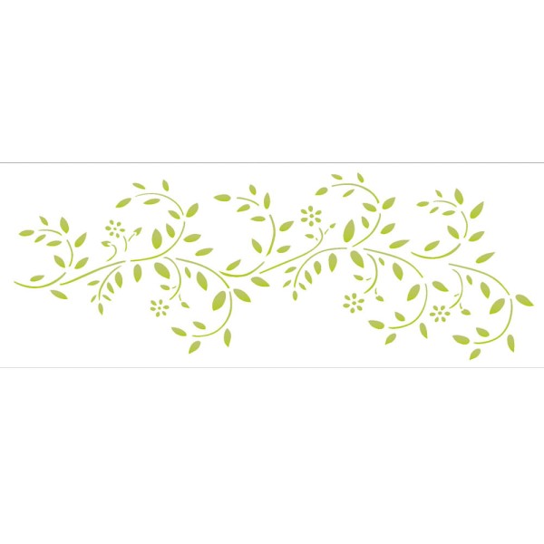 Encontraproduto.com.br - Stencil de Plástico para Pintura OPA 10 x 30 cm - 1353 Galhos com Flores