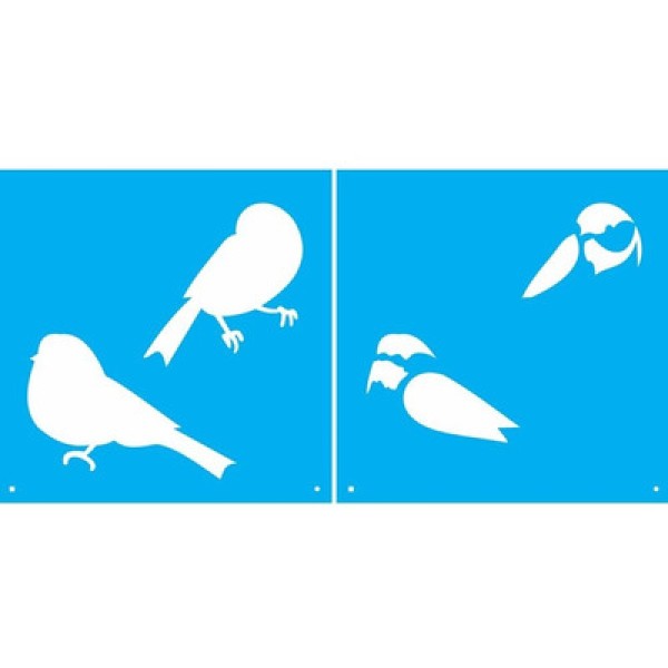 Encontraproduto.com.br - Stencil 14 x 14 cm Duplo Pássaros Ref.1748 OPA